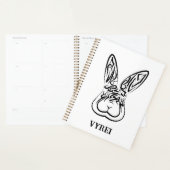 黒と白の部族ウサギ プランナー手帳 (ディスプレー)