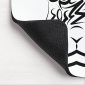 黒と白の部族ウサギ マウスパッド (コーナー)