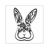 黒と白の部族ウサギ ラバースタンプ (インプリント)