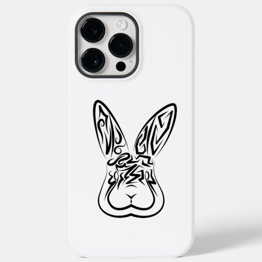 黒と白の部族ウサギ Case-Mate iPhoneケース (裏面)