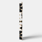 黒と白の金ゴールドフェイク大理石モロッコモザイク Case-Mate iPhoneケース (裏面 / 右)