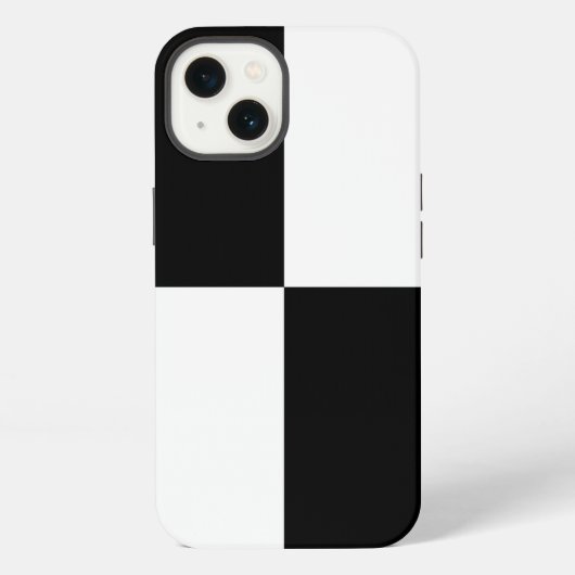 黒と白の長方形 iPhone 8/7 カバー (裏面)