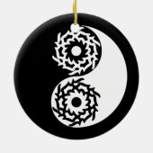 黒と白の陰陽マーク セラミックオーナメント (裏面)
