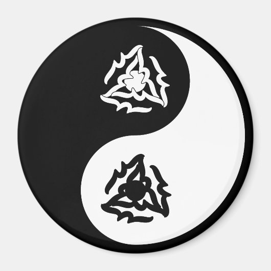 黒と白の陰陽マーク マグネット (正面)