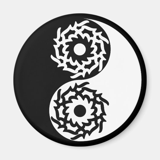 黒と白の陰陽マーク マグネット (正面)
