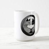 🐱 黒と白の陰陽猫ギフト コーヒーマグカップ (正面右)