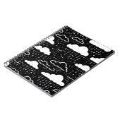 黒と白の雨雲パターンノートブック ノートブック (左側)