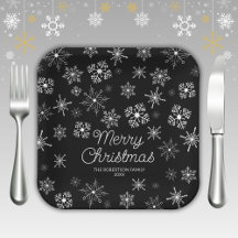 黒と白の雪の結晶 クリスマスパーティー