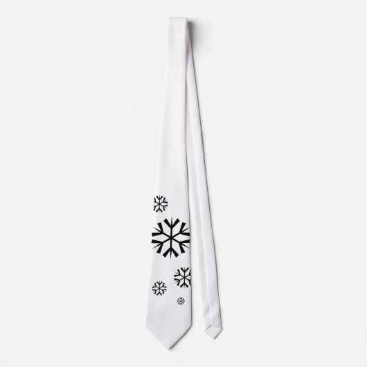 黒と白の雪の結晶 ネクタイ (正面)