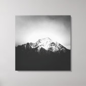 黒と白の雪山 キャンバスプリント (正面)
