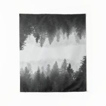 黒と白の霧のミラー森