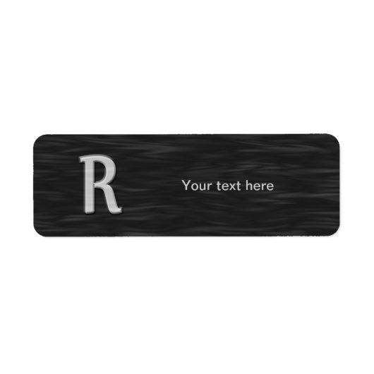 黒と白の面取り「R」ラベル ラベル (正面)