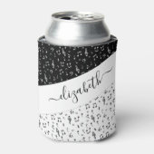 黒と白の音楽の個性化された 缶クーラー (缶正面)