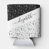 黒と白の音楽の個性化された 缶クーラー (裏面)