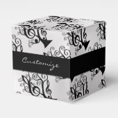 黒と白の音楽トレブルクレフ、 音符記号ツリーキューブボックス フェイバーボックス (正面サイド)