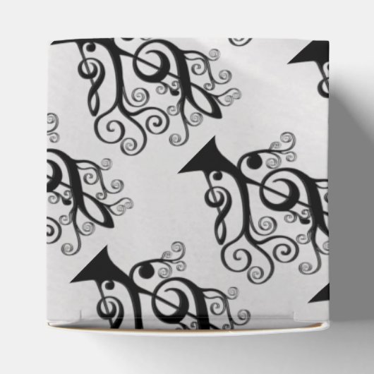 黒と白の音楽トレブルクレフ、 音符記号ツリーキューブボックス フェイバーボックス (上部)