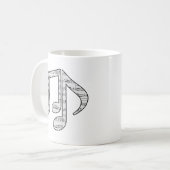 黒と白の音符 コーヒーマグカップ (正面左)