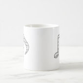 黒と白の音符 コーヒーマグカップ (中央)