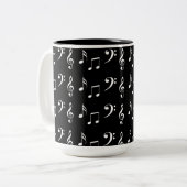 黒と白の音符 ツートーンマグカップ (正面左)