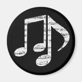 黒と白の音符 マグネット (正面)