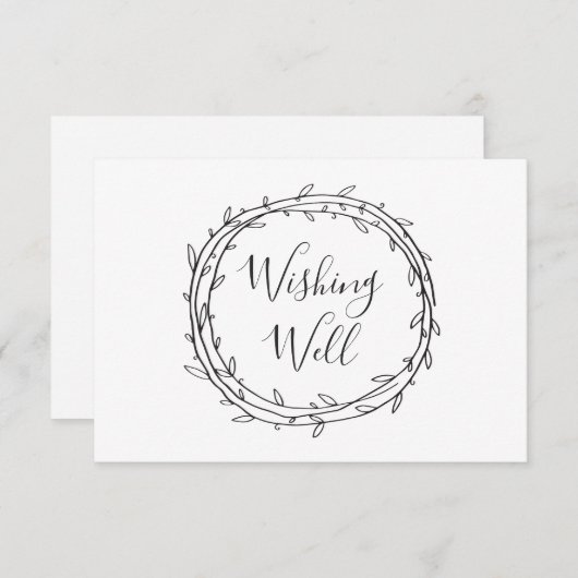 黒と白の願い事。ボタニッ結婚クス エンクロージャーカード (正面/裏面)