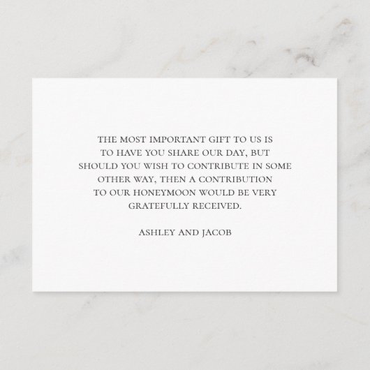 黒と白の願い事。ボタニッ結婚クス エンクロージャーカード (裏面)