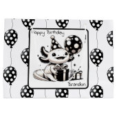 黒と白の風船の誕生日 ラージペーパーバッグ (裏面)