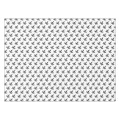 黒と白の飛べるカラス リノカット テーブルクロス (正面(横))