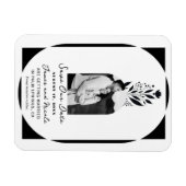 黒と白の高いフローラモダン日付の保存 マグネット (横)