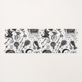 黒と白の魔女の脚ハロウィンお洒落イン ヨガマット (裏面(横))