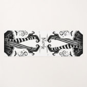 黒と白の魔女の脚ハロウィンお洒落イン ヨガマット (正面(横))