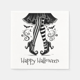 黒と白の魔女の足　ウィズミカル・ハロウィンパーティー スタンダードカクテルナプキン