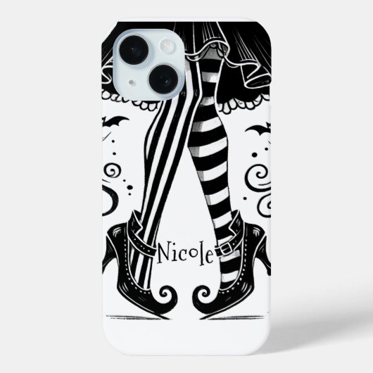 黒と白の魔女の足 ウィズミカル・ハロウィンパーティー Case-Mate iPhoneケース (裏面)
