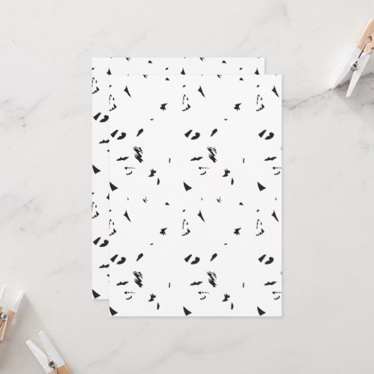 黒と白の鳥の群れの写真 招待状 (正面/裏面インサイチュ)