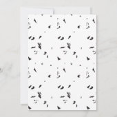 黒と白の鳥の群れの写真 招待状 (裏面)