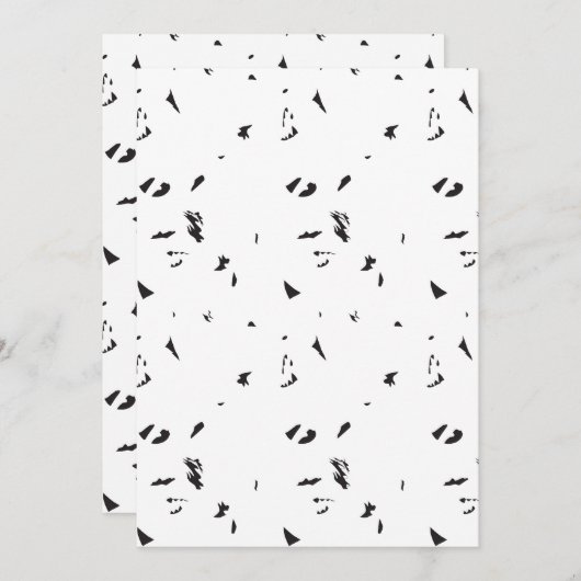 黒と白の鳥の群れの写真 招待状 (正面/裏面)