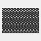 黒と白の鹿の頭模様 ラッピングペーパーシート (正面)