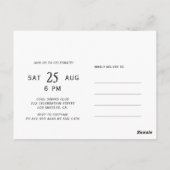 黒と白の40歳の誕生日招待状にお祝いを ポストカード (裏面)