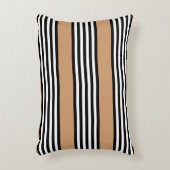 黒と白の5色のストライプ日焼けパターン アクセントクッション (正面(垂直))