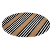 黒と白の5色のストライプ日焼けパターン カッティングボード (角)