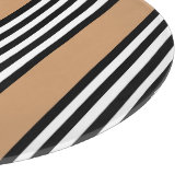 黒と白の5色のストライプ日焼けパターン カッティングボード (角)