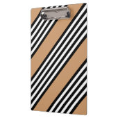 黒と白の5色のストライプ日焼けパターン クリップボード (左)