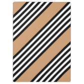 黒と白の5色のストライプ日焼けパターン クリップボード (裏面)