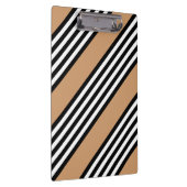 黒と白の5色のストライプ日焼けパターン クリップボード (右)
