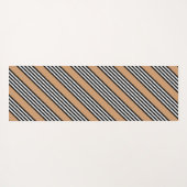 黒と白の5色のストライプ日焼けパターン ヨガマット (裏面(横))