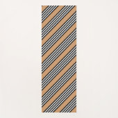 黒と白の5色のストライプ日焼けパターン ヨガマット (正面)