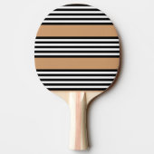黒と白の5色のストライプ日焼けパターン 卓球ラケット (裏面)