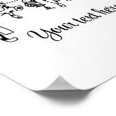 黒と白の かわいい子猫のカスタムポスター ポスター (角)