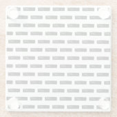 黒と白の"マイナス"数学記号リノカット ガラスコースター (裏面)