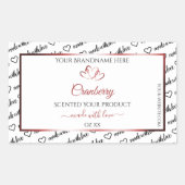 黒と白の ワード クラウド ラベル 赤いハート (正面)